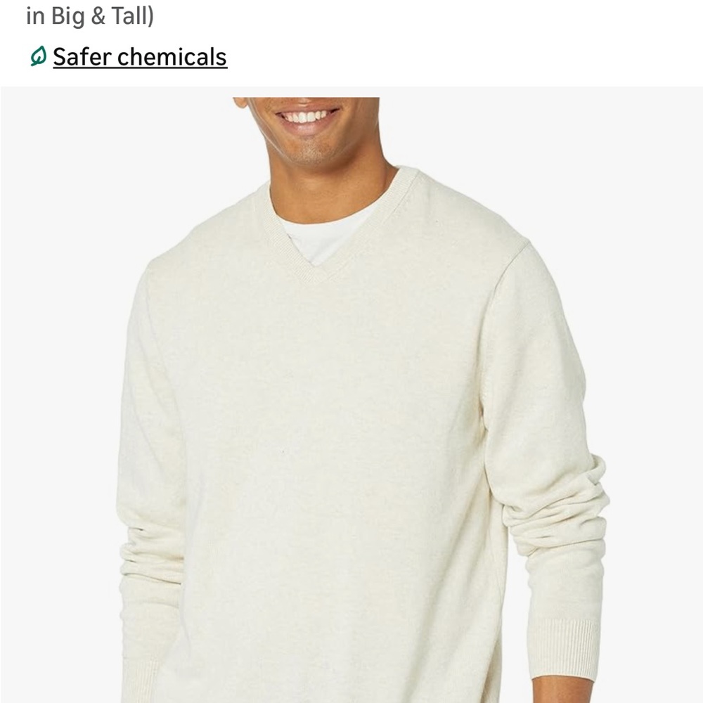 Amazon Essentials Oatmeal V-Neck Sweater - Picture 2 of 2